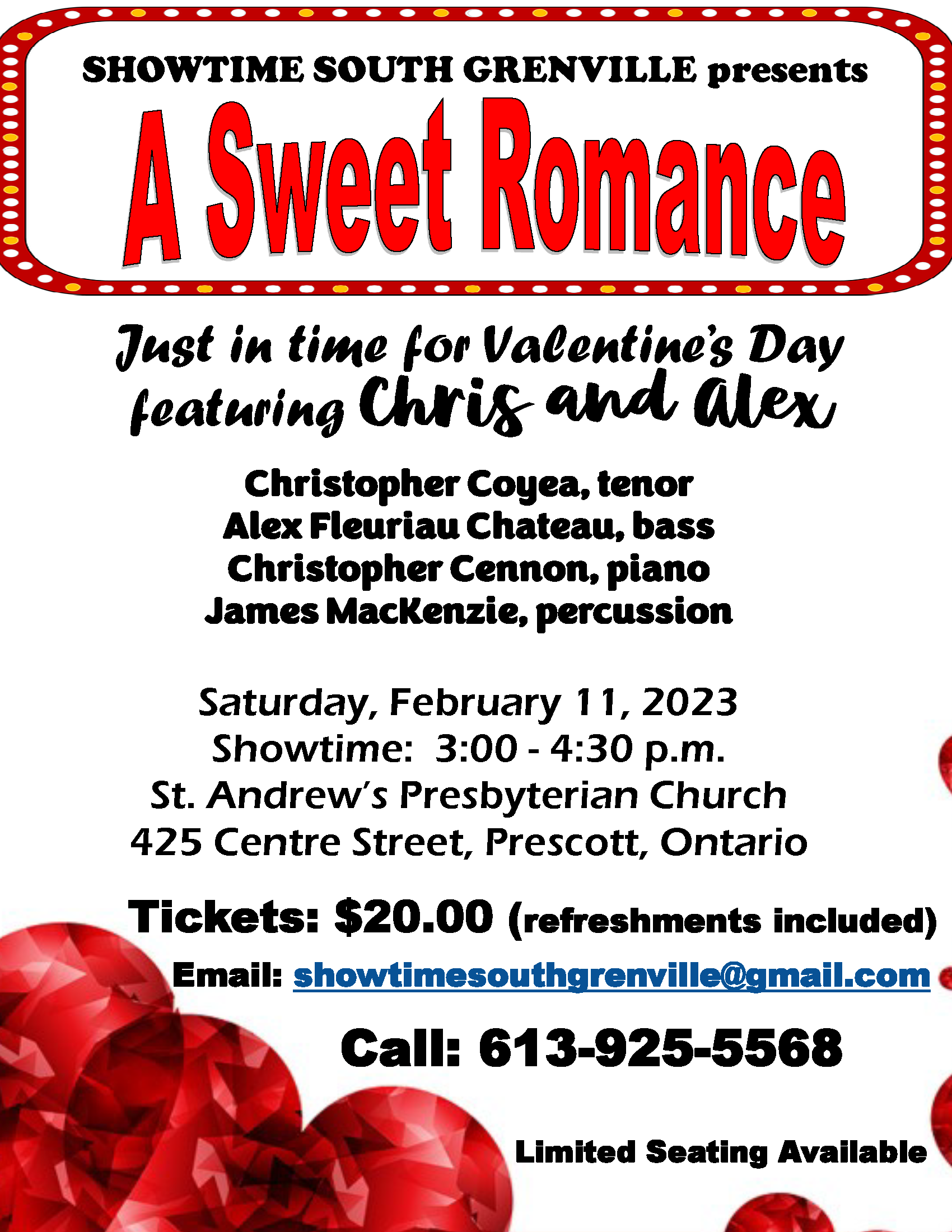 Showtime South Grenville Presents: A Sweet Romance